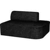 Isla Modular Left Arm Sofa in Salt & Pepper Boucle Fabric & Black